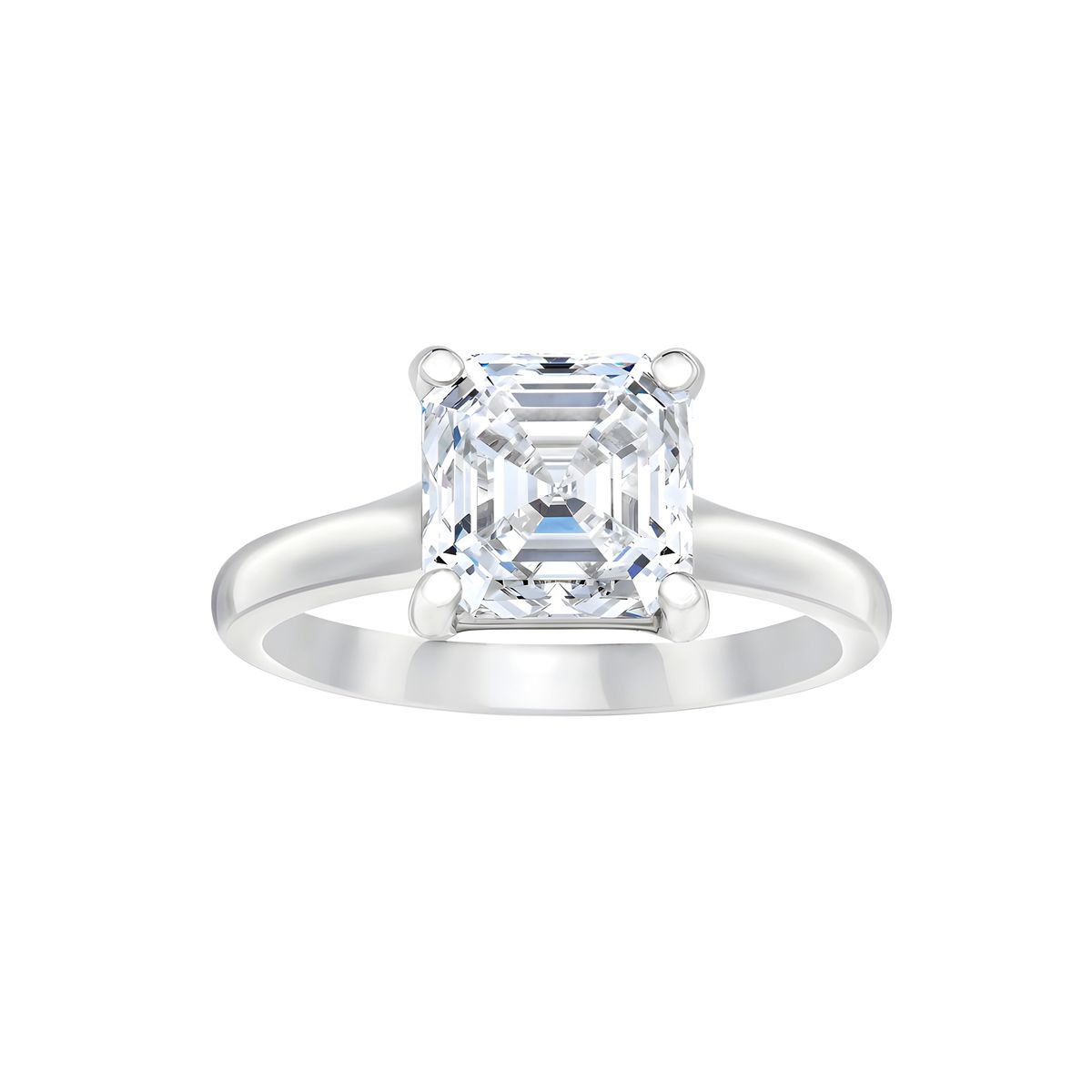 Solitaire sq.emerald ring