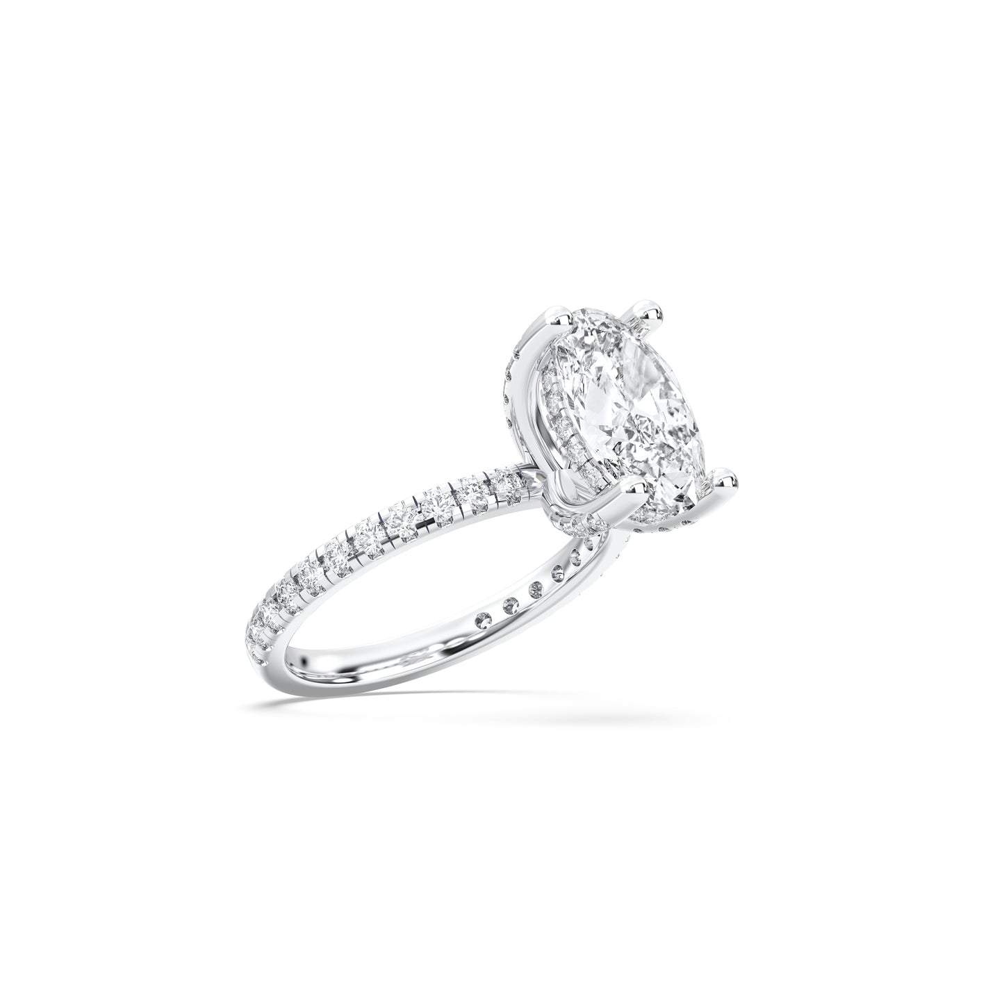 Hidden Halo Oval Ring