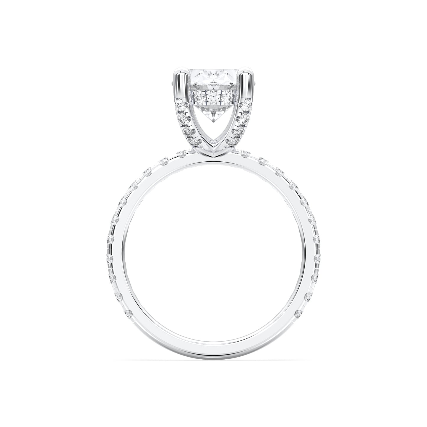 Hidden Halo Oval Ring