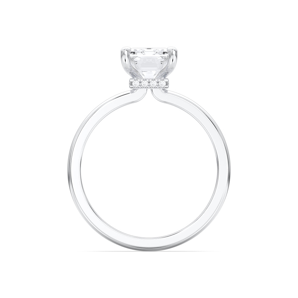 Hidden halo emerald ring