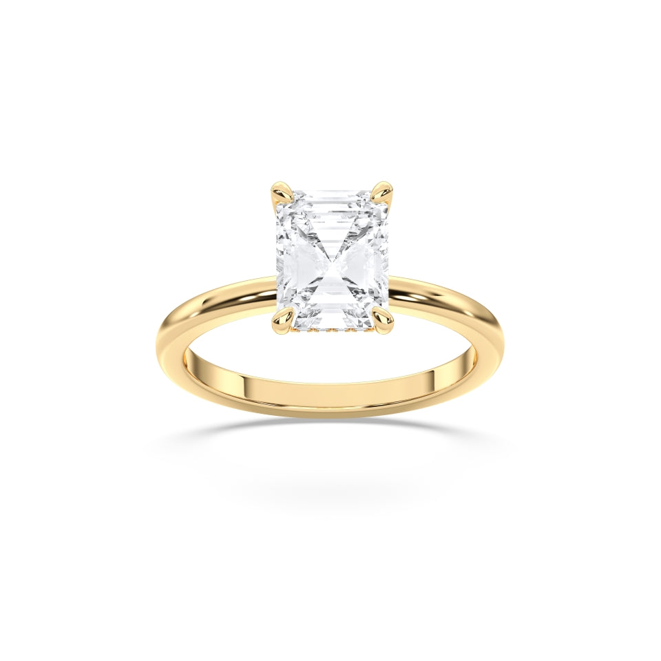 Hidden halo emerald ring