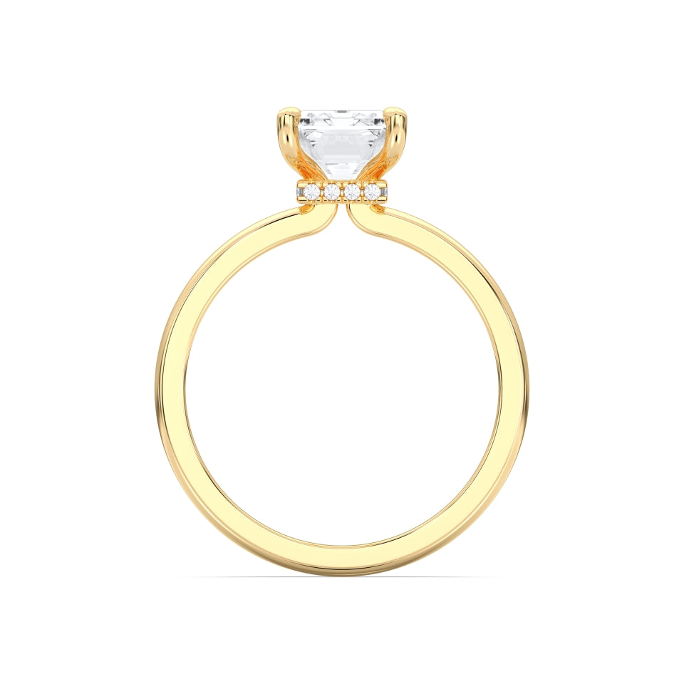 Hidden halo emerald ring