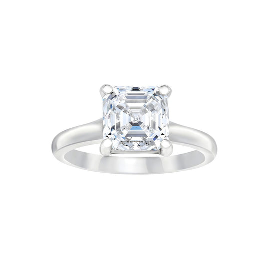 Solitaire sq.emerald ring