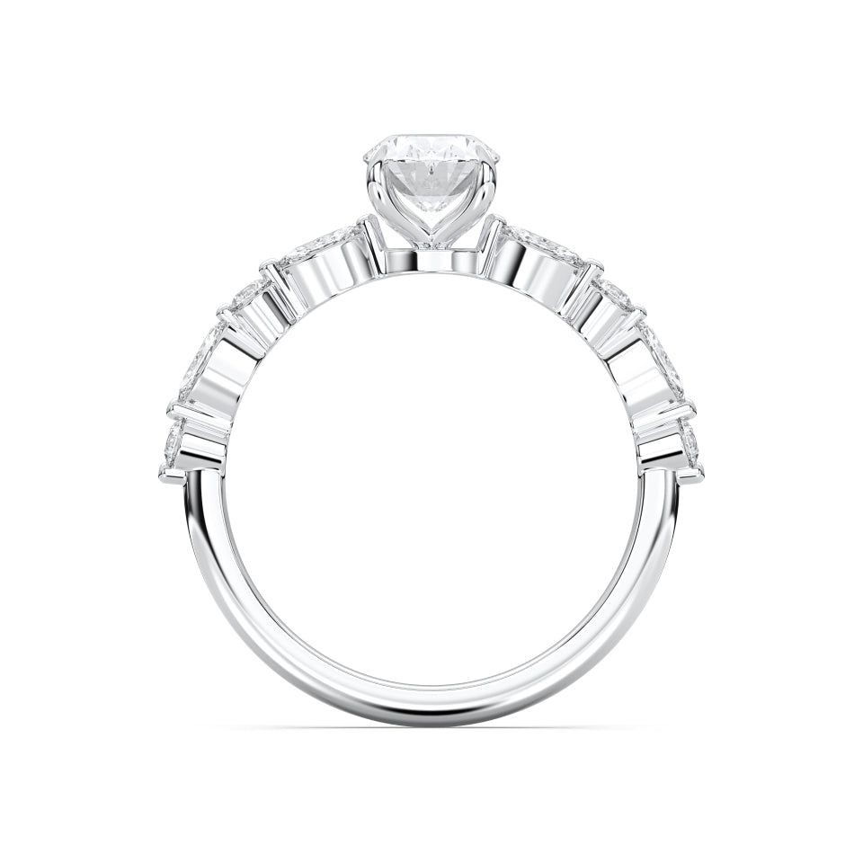 Side stone oval ring