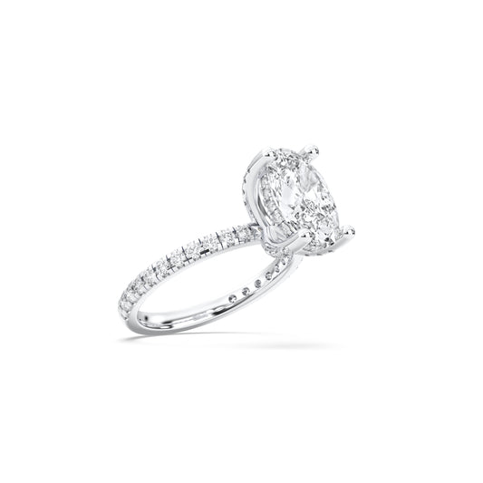 Hidden Halo Oval Ring