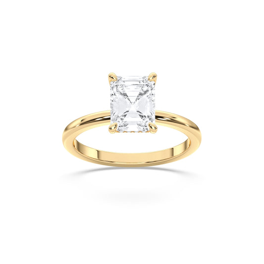 Hidden halo emerald ring